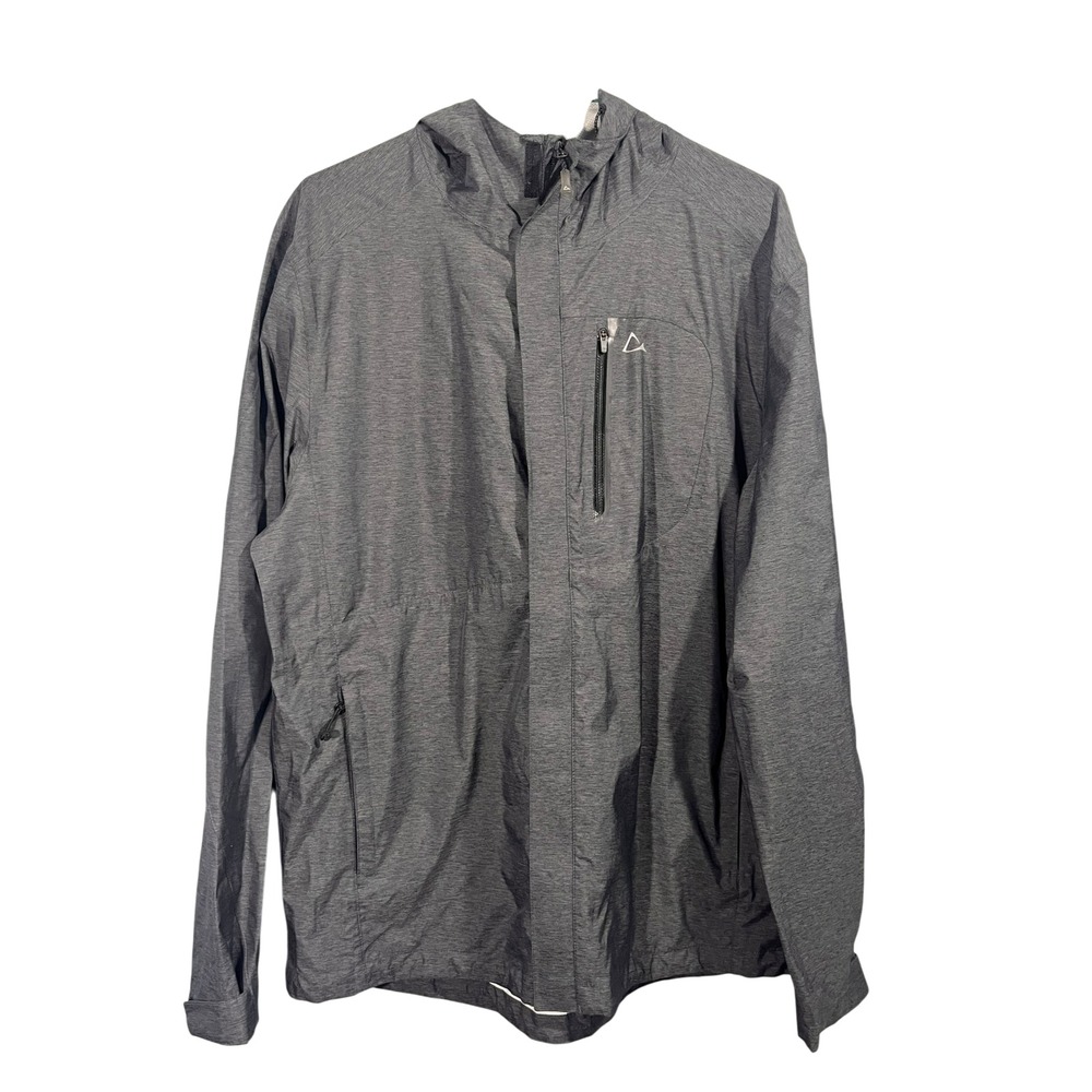 Paradox Men's Waterproof Breathable Hooded Rain Jacket Gray Windbreaker L
